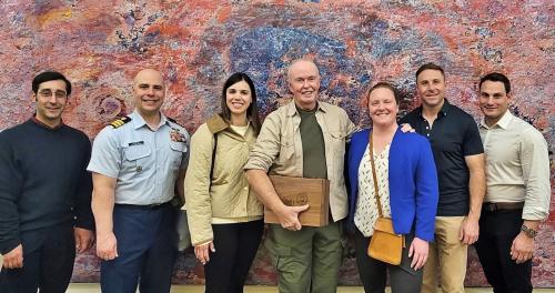 USCG students, alumni and long-time advisor and Emeritus Professor Bill Adams